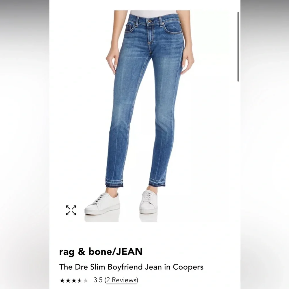 Size 25 Rag & Bone Dre Low Rise Boyfriend Coopers - Picture 2 of 10